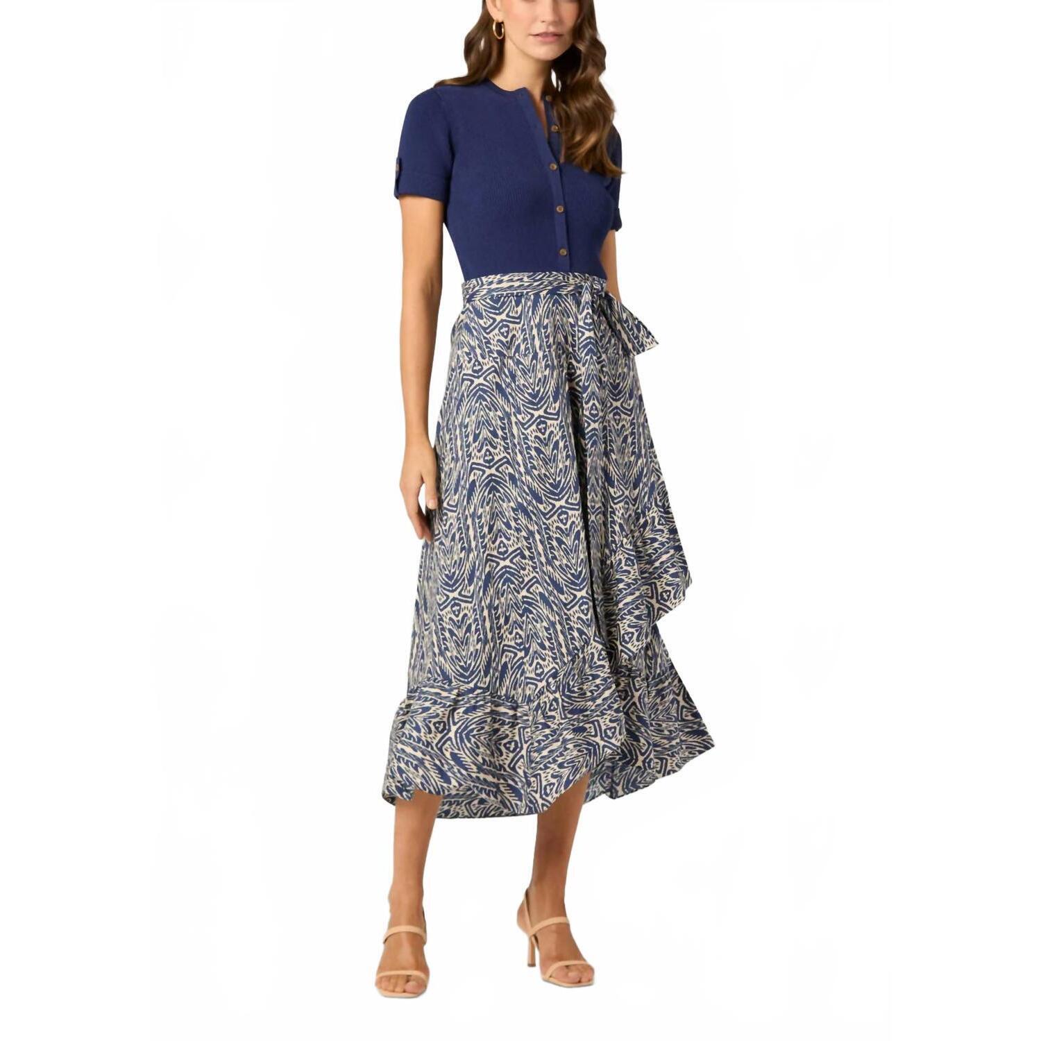 New Shoshanna Rayna Knit Dress In Navy/Ivory